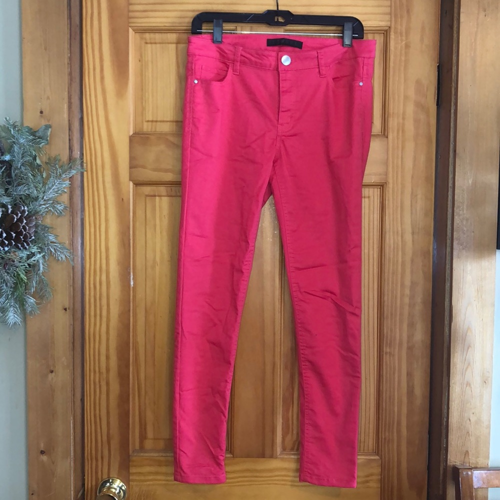 Skinny pink stretchy jeans